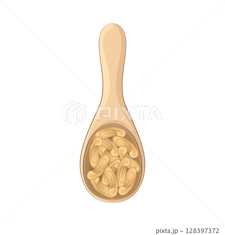 Illustration of Bean on spoon  128397372