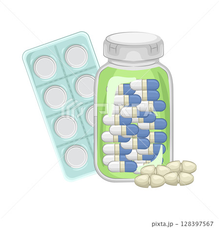 Illustration of various types of medicine Illustration of various types of medicine 128397567