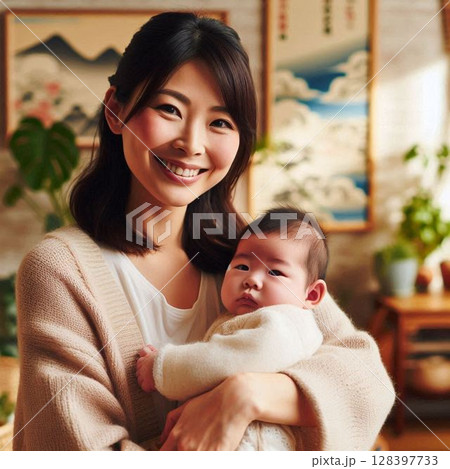 若い母親 128397733