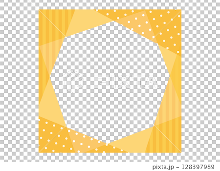 Simple and cute collage-style square frame in orange 128397989