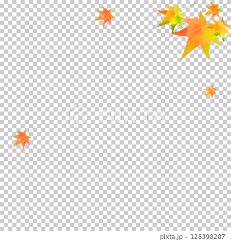Autumn watercolor style autumn leaves illustration background frame material White background Simple Vector 128398287
