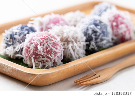 Thai coconut ball (Khanom Tom), Traditional Thai dessert  128398317