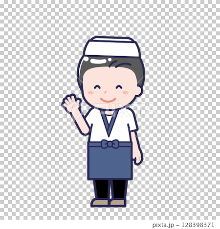 Sushi chef / diagonal / male 10 Sushi chef / diagonal / male 10 128398371