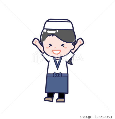 寿司職人/ななめ/女性 03 寿司職人/ななめ/女性 03 128398394