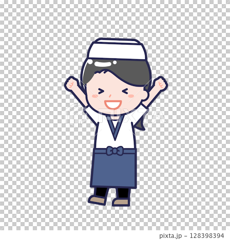 寿司職人/ななめ/女性 03 寿司職人/ななめ/女性 03 128398394