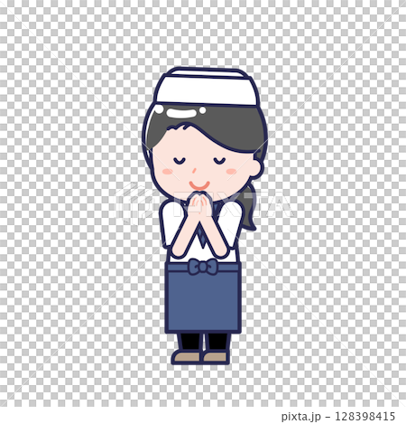 Sushi chef / diagonal / female 24 Sushi chef / diagonal / female 24 128398415