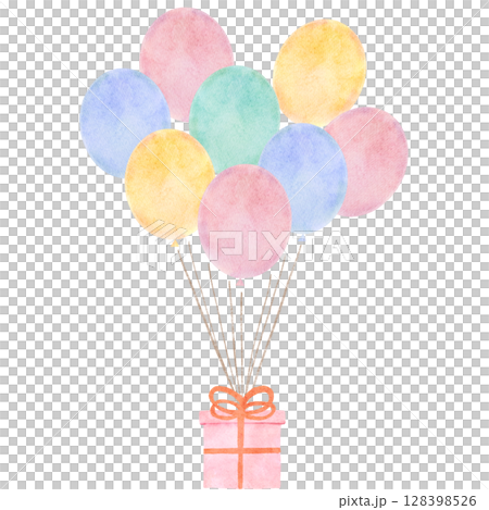 氣球水彩慶祝插圖 氣球水彩慶祝插圖 128398526