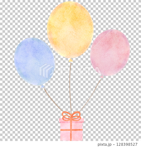 Balloon watercolor celebration illustration Balloon watercolor celebration illustration 128398527