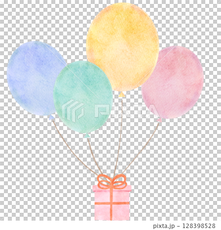 Balloon watercolor celebration illustration Balloon watercolor celebration illustration 128398528