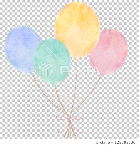 風船　水彩　お祝い　イラスト 128398530