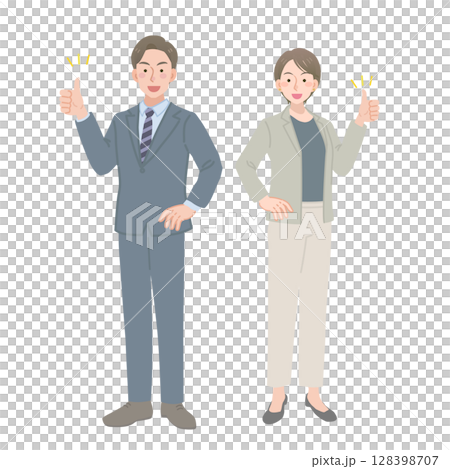 西裝革履的男女 128398707