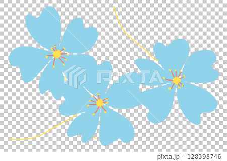 Full of fun - Soft and pop hand-drawn flowers 128398746