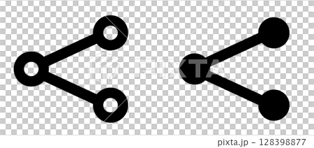 共有を表す白黒のアイコンイラストセット　 128398877