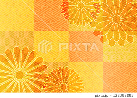 秋 和柄 カラフル 背景 秋 和柄 カラフル 背景 128398893