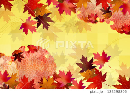 紅葉　もみじ　秋　背景	 128398896
