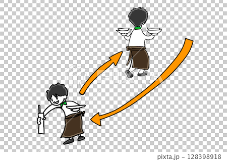 Illustration showing 1way2job Illustration showing 1way2job 128398918