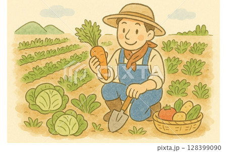 野菜農家のイラスト素材 [128399090] - PIXTA