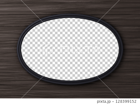 3D素材_額縁_楕円_黒 128399152