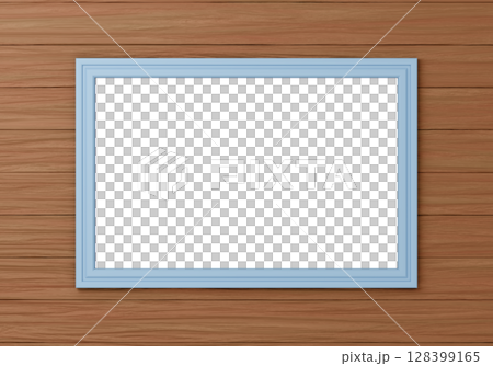 3D素材_額縁_長方形_水色 128399165