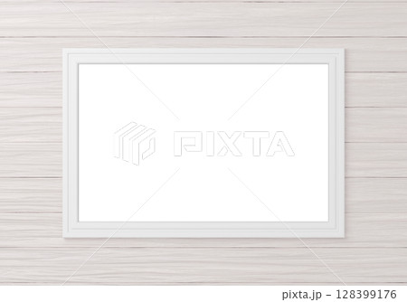 3D素材_額縁_長方形_白 128399176