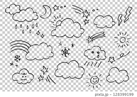 用蠟筆畫的天空插畫集 128399199