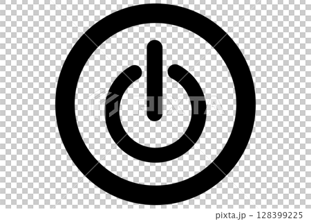 電源按鈕-簡單的黑線設計 電源按鈕-簡單的黑線設計 128399225