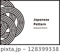 和風で幾何学的な線の背景素材 128399338