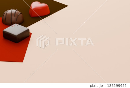 3D素材_バレンタインチョコレート_ラブレター 3D素材_バレンタインチョコレート_ラブレター 128399433