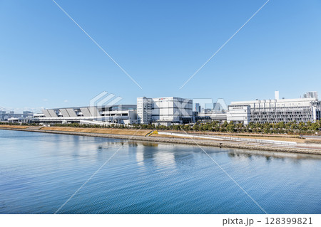 東京都江東区豊洲 様々な水産物を取り扱う快晴の豊洲市場(水産卸売場棟) 東京都江東区豊洲 様々な水産物を取り扱う快晴の豊洲市場(水産卸売場棟) 128399821