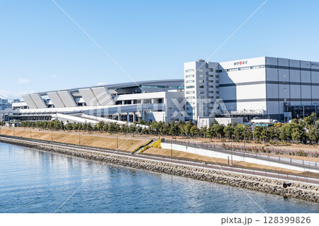 東京都江東区豊洲 様々な水産物を取り扱う快晴の豊洲市場(水産卸売場棟) 東京都江東区豊洲 様々な水産物を取り扱う快晴の豊洲市場(水産卸売場棟) 128399826