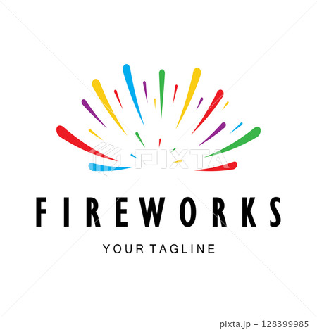 Fireworks logo design with creative colorful sparks in modern style.logo for business,brand,celebration,fireworks,firecrackers Fireworks logo design with creative colorful sparks in modern style.logo for business,brand,celebration,fireworks,firecrackers 128399985