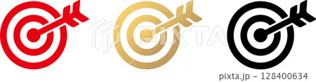 矢と的・当たりアイコンイラスト2 矢と的・当たりアイコンイラスト2 128400634