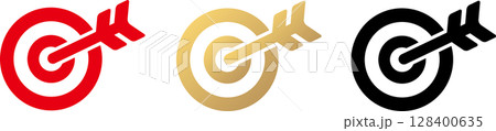 矢と的・当たりアイコンイラスト 矢と的・当たりアイコンイラスト 128400635