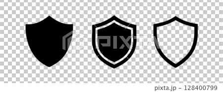 Shield icon in different style Shield icon in different style 128400799