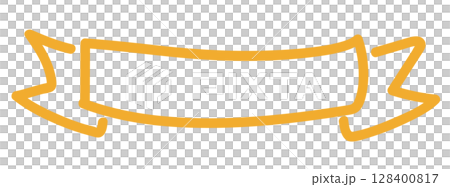 Hand drawn ribbon stroke line element.	 128400817