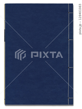 古い時代の和綴じ青本、四つ目綴じの冊子 128401083