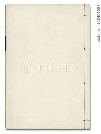 古い時代の和綴じ本、四つ目綴じの冊子 128401087