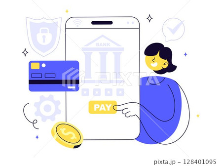 Fintech Vector Illustration Featuring Finance, Financial Technology, Online Banking, Crowdfunding, and Business Investment Banking Payment Background Fintech Vector Illustration Featuring Finance, Financial Technology, Online Banking, Crowdfunding, and Business Investment Banking Payment Background 128401095