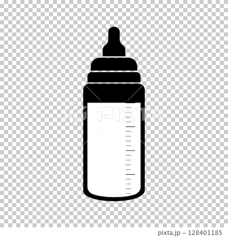 簡單的嬰兒奶瓶輪廓圖 128401185
