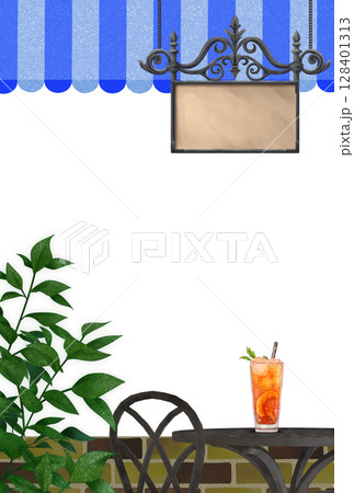 ナチュラルなカフェのイラスト 128401313