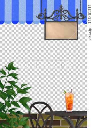 ナチュラルなカフェのイラスト 128401313