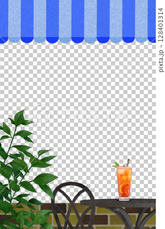 ナチュラルなカフェのイラスト ナチュラルなカフェのイラスト 128401314