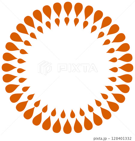 オレンジ色の花のようなフレーム オレンジ色の花のようなフレーム 128401332