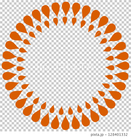 オレンジ色の花のようなフレーム オレンジ色の花のようなフレーム 128401332