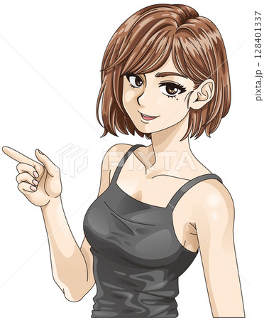 タンクトップの女性 128401337