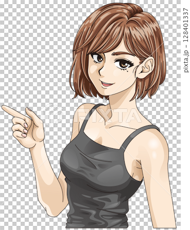タンクトップの女性 128401337