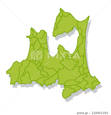 青森　日本　地図　シルエット　アイコン 128401393