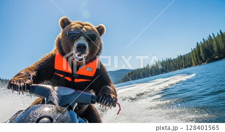 クマのジェットスキー 128401565
