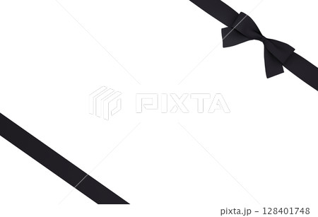 3D素材_リボン_黒 3D素材_リボン_黒 128401748