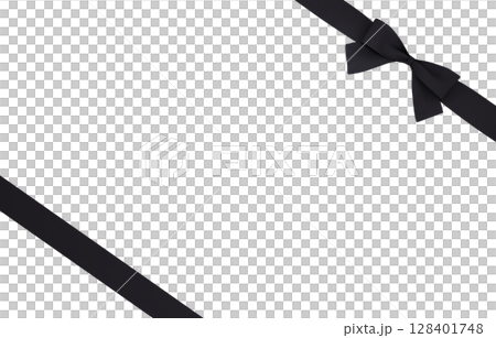 3D素材_リボン_黒 3D素材_リボン_黒 128401748